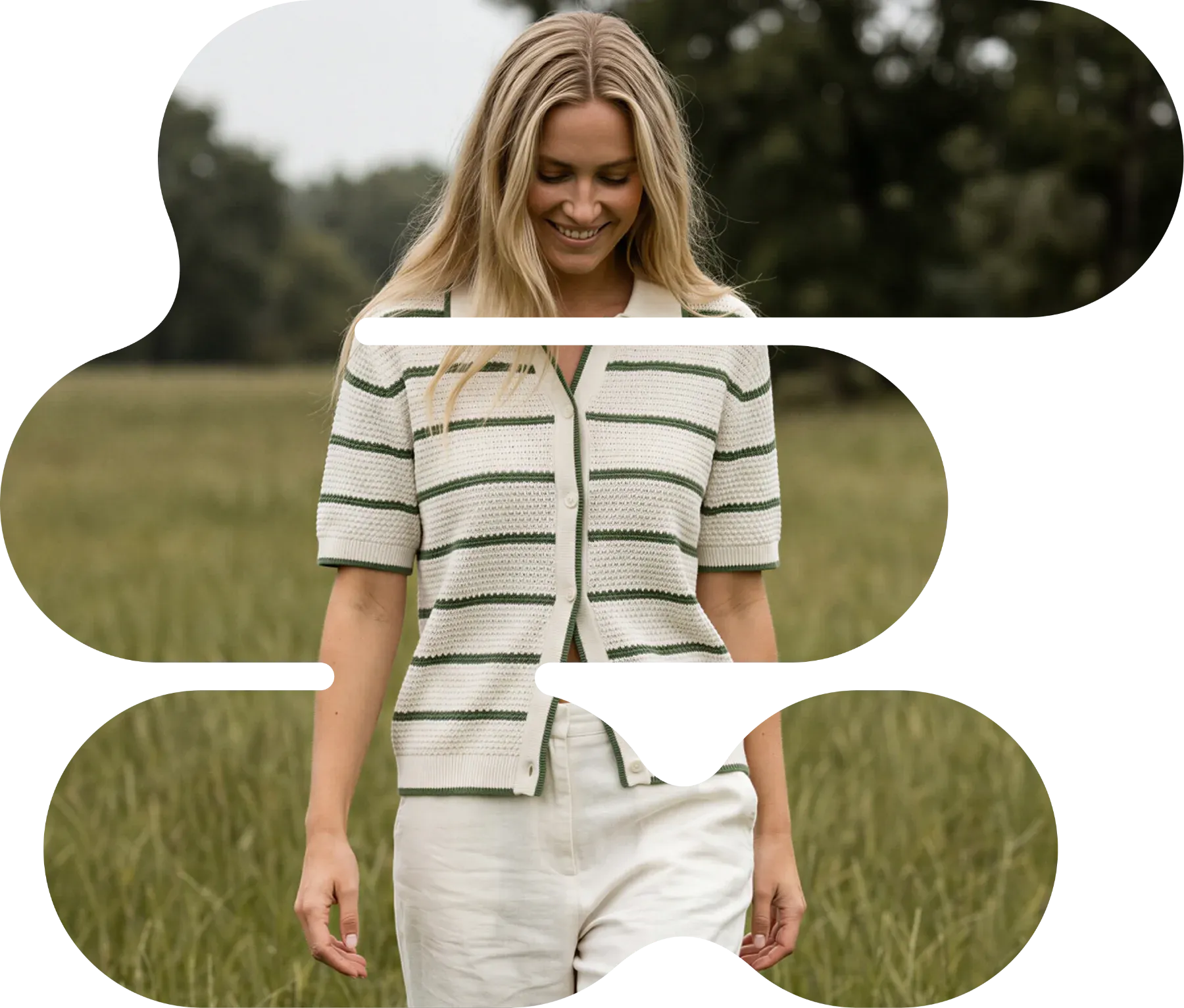 Woman walking through a field